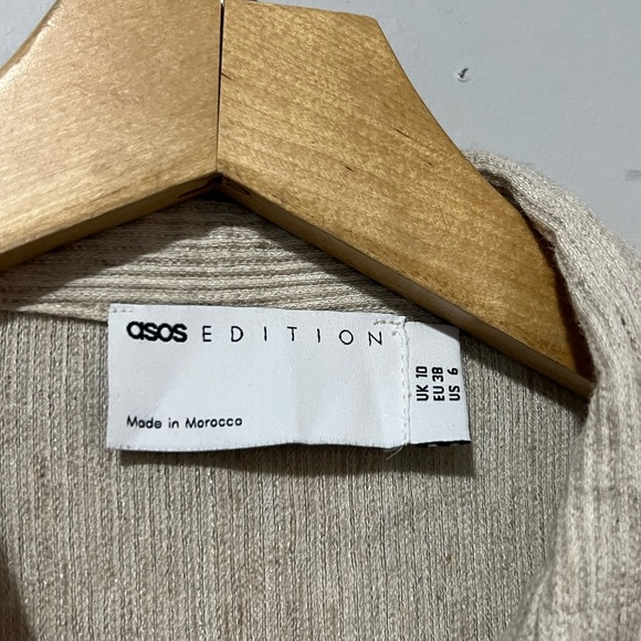 Asos Edition Women's Linen Blend Button Up Textured Shirt Sz 6 Beach Casual - Picture 5 of 8